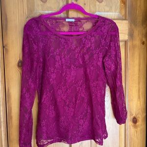 Chic Lace Blouse - Deep Purple